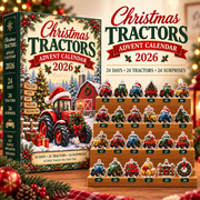 Christmas Tractors Advent Calendar 2026, 24 Days of Farm Machinery Surprises, Holiday Countdown Gift for Kids and Tractor Fans