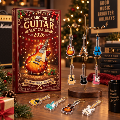 Guitar Advent Calendar 2026, 24 Days Christmas Countdown Box, Rock Music Guitar Ornaments Set, Musician Guitarist Gift