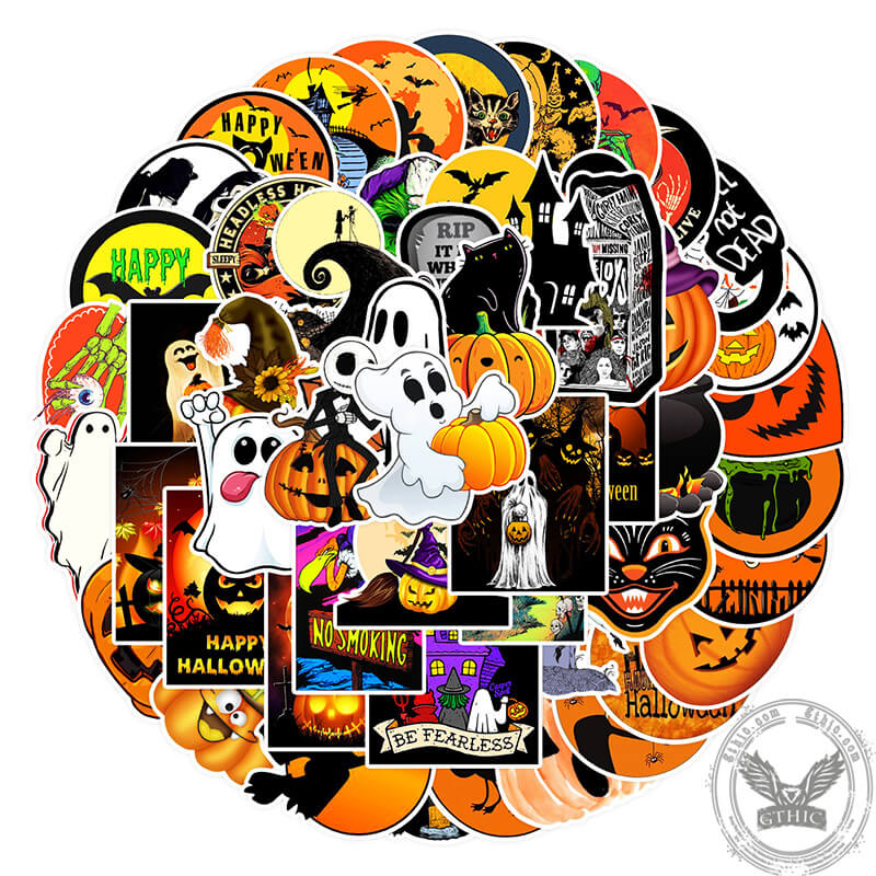 50 Pcs Halloween Graffiti Waterproof Sticker