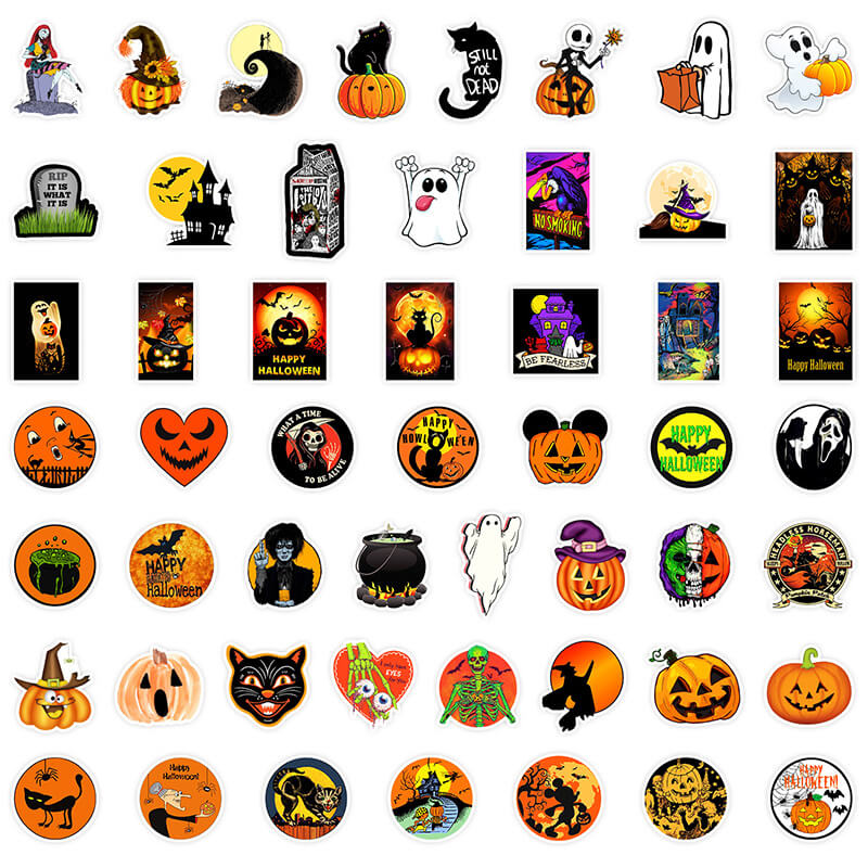 50 Pcs Halloween Graffiti Waterproof Sticker