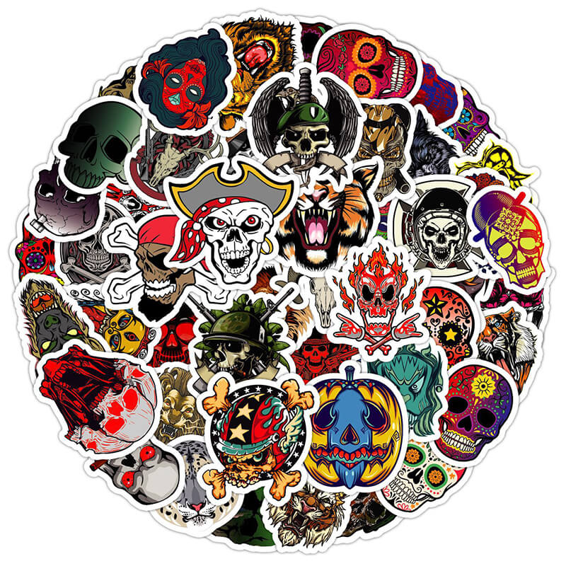50 Pcs Skull Graffiti Stickers