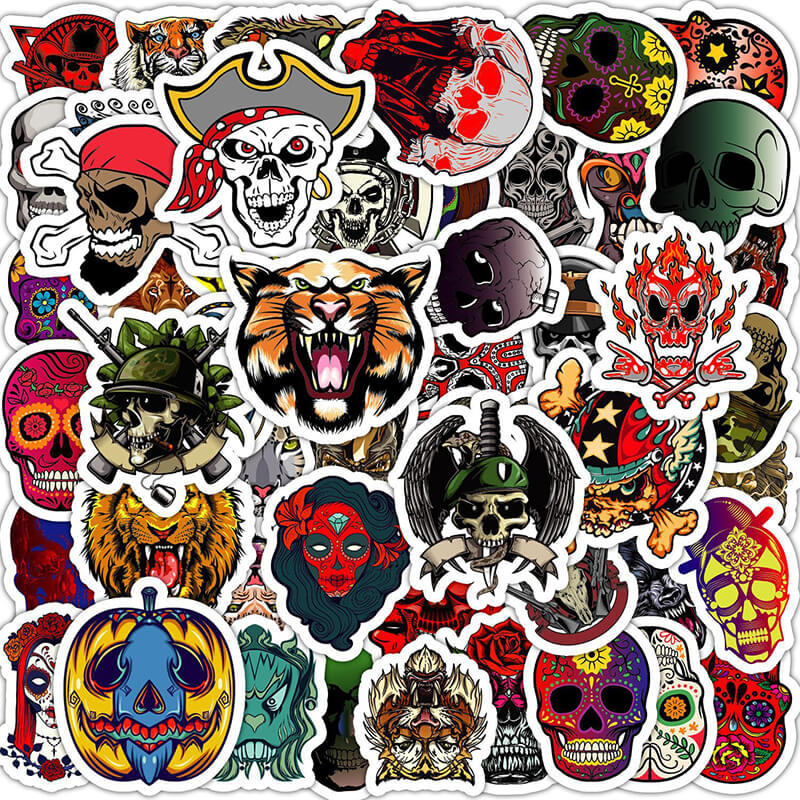 50 Pcs Skull Graffiti Stickers