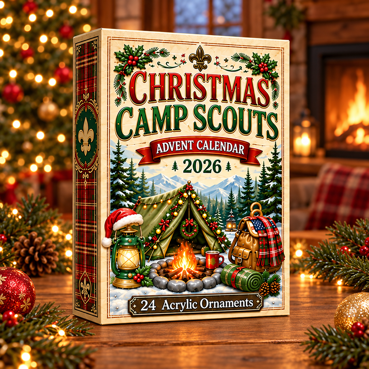Christmas Camp Scouts Advent Calendar 2026 - 24-Day Festive Countdown, Acrylic Charms Blind Box - Gift For Scouts, Family & Friends