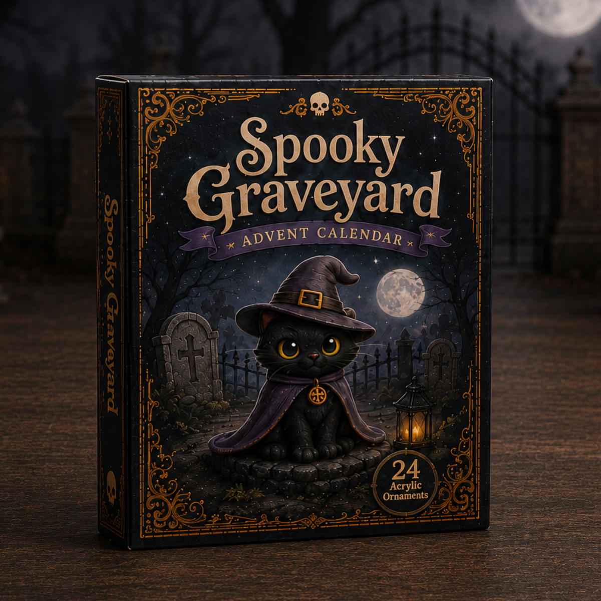 Spooky Graveyard Advent Calendar 2026 - 24-Day Festive Countdown, Acrylic Charms Blind Box - Gift For Halloween Lovers