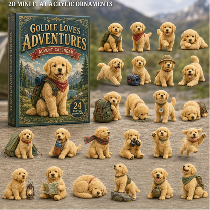 Goldie Adventures Advent Calendar 2026 - 24-Day Festive Countdown, Acrylic Charms Blind Box - Gift For Dog Lovers