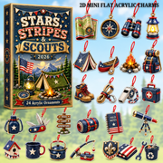 Stars Stripes & Scouts Advent Calendar 2026 - 24-Day Festive Countdown, Acrylic Charms Blind Box - Gift For Scouts, Family & Friends