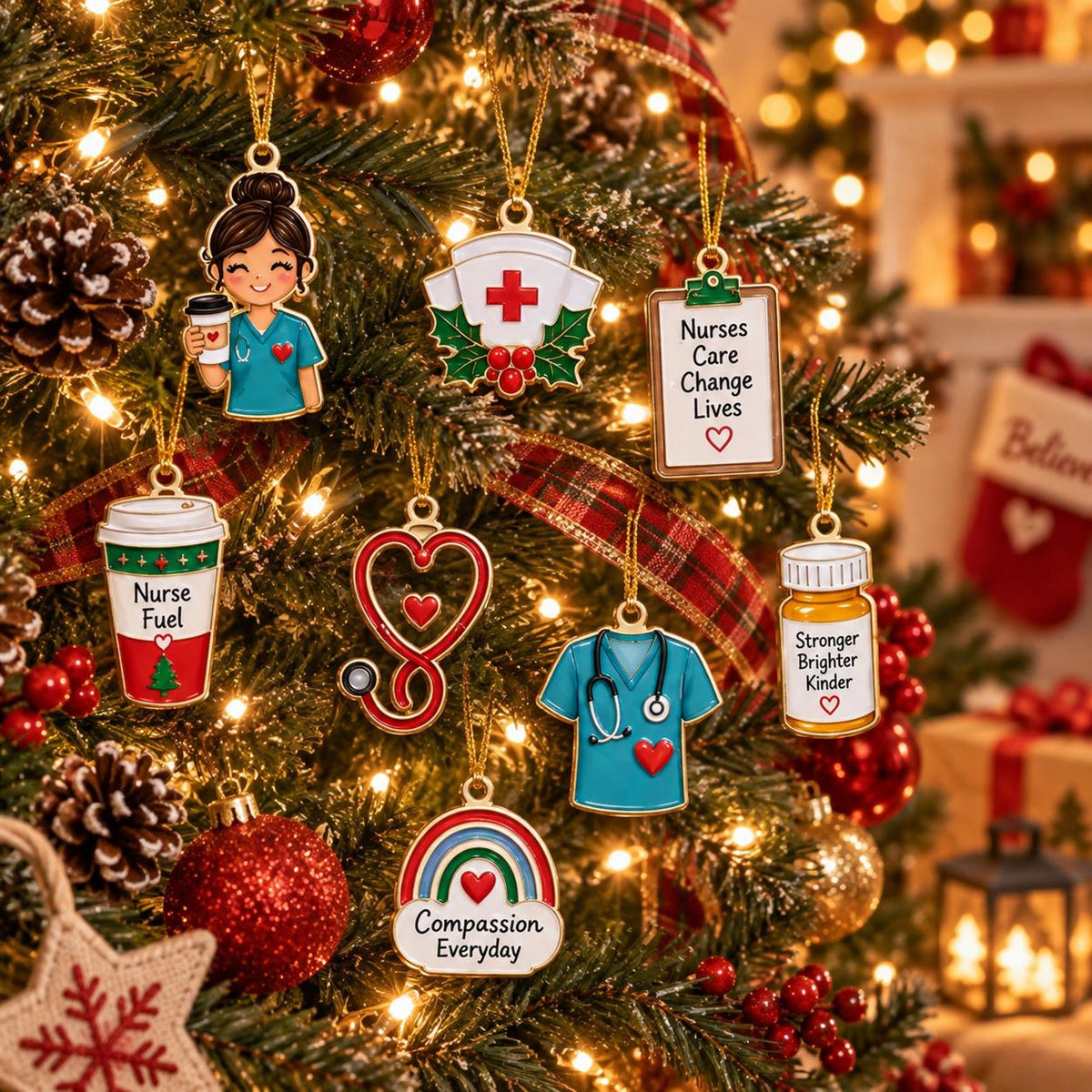 Nurse Advent Calendar 2026, 24 Day Acrylic Ornament Christmas Countdown, Nursing Student Gift