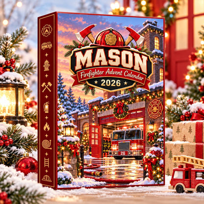 Firefighter Advent Calendar 2026, Personalized Firefighter Advent, 24 Firefighter Charms