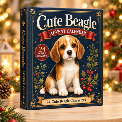 Cute Beagle Advent Calendar 2026 - 24-Day Festive Countdown, Acrylic Charms Blind Box - Gift For Dog Lovers