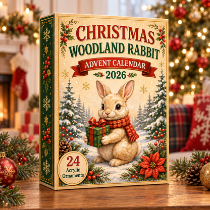 Christmas Woodland Rabbit Advent Calendar 2026 - 24-Day Festive Countdown, Acrylic Charms Blind Box - Gift For Woodland Lovers, Family & Friends