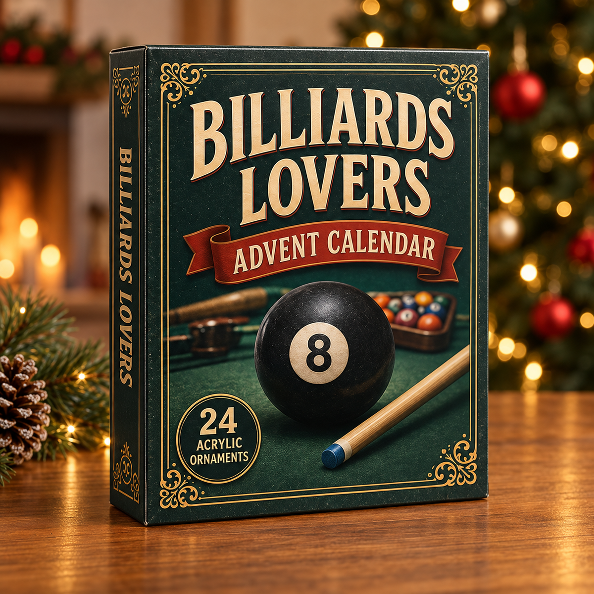 Billiards Ball Advent Calendar 2026 - 24-Day Festive Countdown, Acrylic Charms Blind Box - Gift For Billiards Lovers
