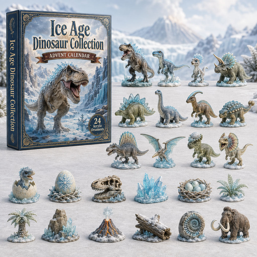 Ice Age Dinosaur Advent Calendar 2026 - 24-Day Festive Countdown, Acrylic Charms Blind Box - Gift For Dinosaur Lovers