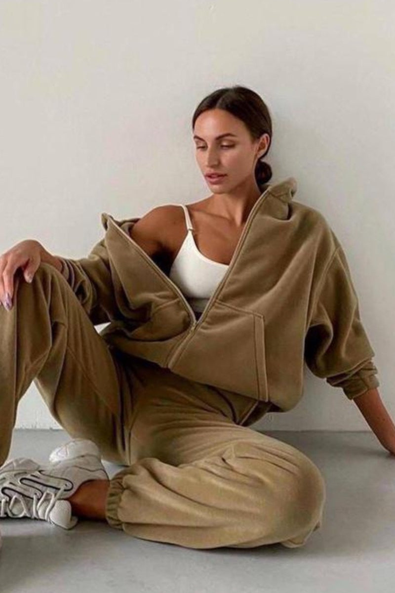 Fleece Full Zip Hoodie Jogger Set