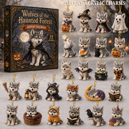 Woodland Wolf Advent Calendar 2026 - 24-Day Festive Countdown, Acrylic Charms Blind Box - Gift For Wolf Lovers