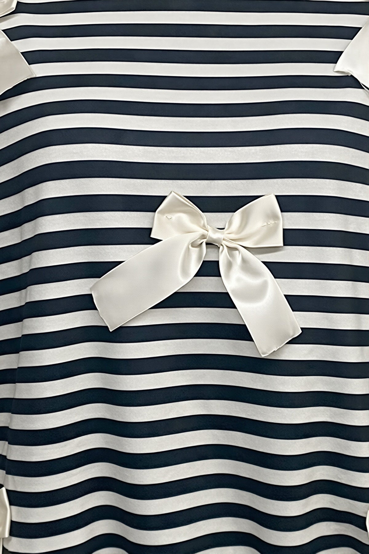 Striped Bow Detail Crewneck Sweatshirt