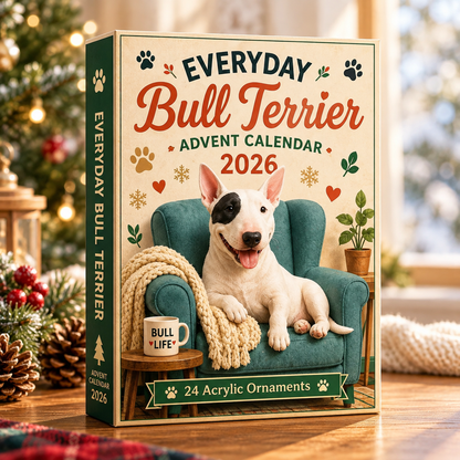Bull Terrier Advent Calendar 2026, 24 Acrylic Dog Charms, Christmas Countdown Ornament Set, Bull Terrier Lover Holiday Gift