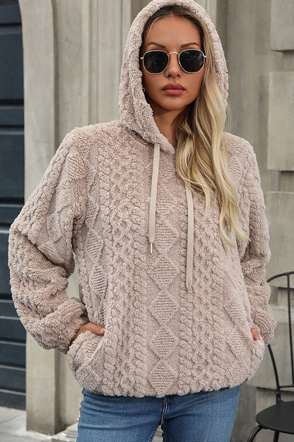 Plush Cable Texture Hoodie