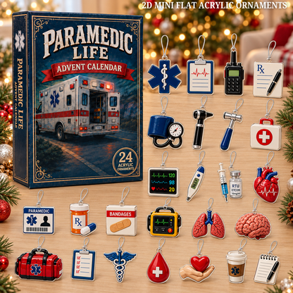 Paramedic Life Saver Advent Calendar 2026 - 24-Day Festive Countdown, Acrylic Charms Blind Box - Gift For Nurse Lovers