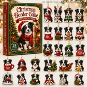Christmas Border Collie Advent Calendar 2026 - 24-Day Festive Countdown, Acrylic Charms Blind Box - Gift For Dogs Lovers