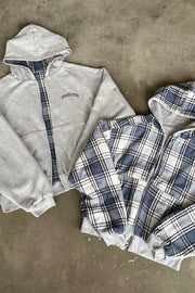 Plaid Zip Hoodie