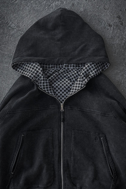 Reversible Plaid Zip Hoodie