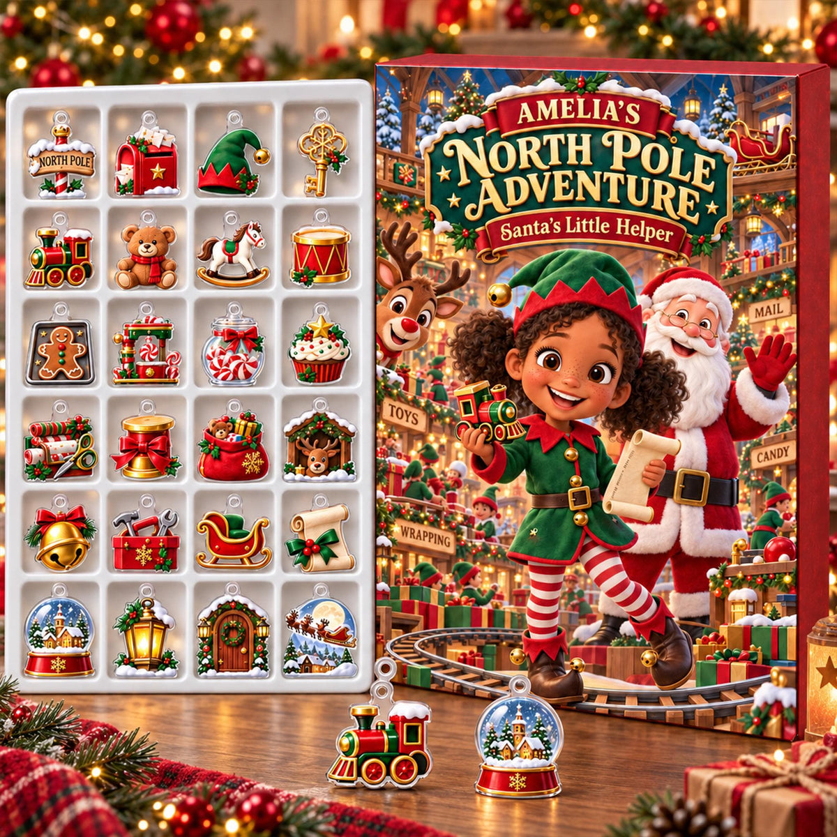 Personalized Kids Advent Calendar 2026, Custom Name North Pole Adventure, Santa's Little Helper Christmas Countdown, Gift for Girls and Boys