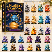 Planet Dragons Advent Calendar 2026 - 24-Day Festive Countdown, Acrylic Charms Blind Box - Gift For Dragon Lovers