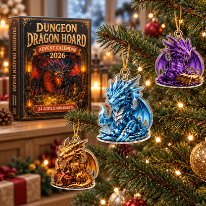 Personalized Dragon Advent Calendar 2026, 24 Acrylic Dragon Charms, 3D Effect Fantasy Countdown Gift For Dragon Lovers, Kid