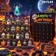 24 Nights of Alien Fright Halloween Advent Calendar 2026 – 24 Cute Alien Charms, Spooky Countdown Box for Kids & Alien Lovers