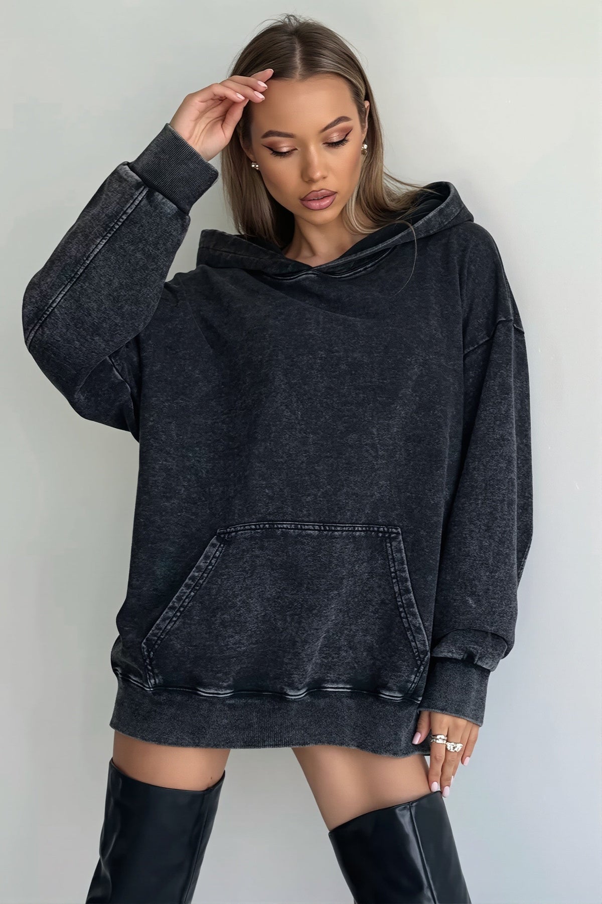 Washed Oversized Pullover Hoodie