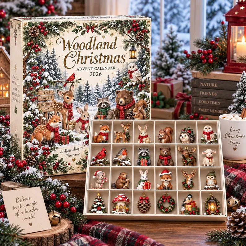 Personalized Woodland Advent Calendar, Christmas Forest Animal Countdown, 24 Mini Figures, Family Holiday Keepsake, Kids Collector GIFT 2026