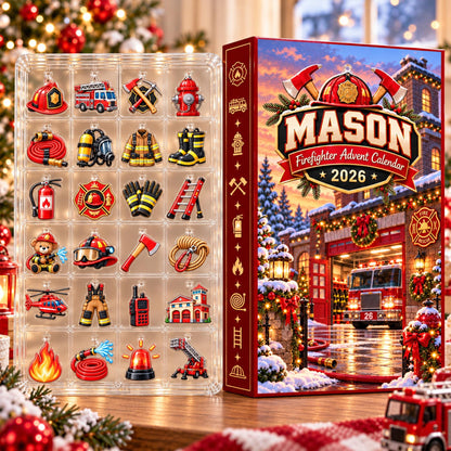 Firefighter Advent Calendar 2026, Personalized Firefighter Advent, 24 Firefighter Charms