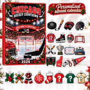 Personalized Hockey Advent Calendar, Wooden Christmas Countdown with Acrylic Charms, Custom Golfer Gift, Golf Lover Christmas Gift