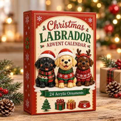 Christmas Labrador Toy Advent Calendar 2026 - 24-Day Festive Countdown, Acrylic Charms Blind Box - Gift For Labrador Lovers