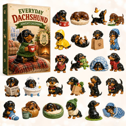 Everyday Dachshund Advent Calendar 2026 - 24-Day Festive Countdown, Acrylic Charms Blind Box - Gift For Dachshund Lovers