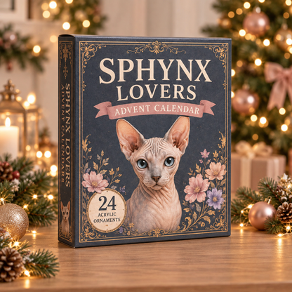 Sphynx Lover Advent Calendar 2026 - 24-Day Festive Countdown, Acrylic Charms Blind Box - Gift For Cat Lovers