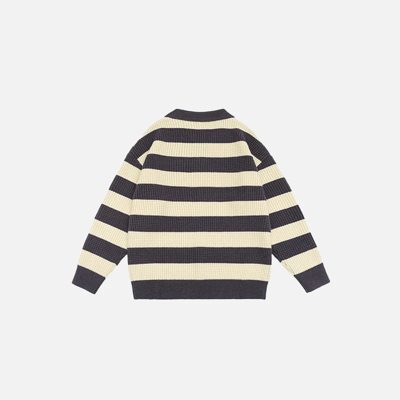 Classic Striped Polo Sweater