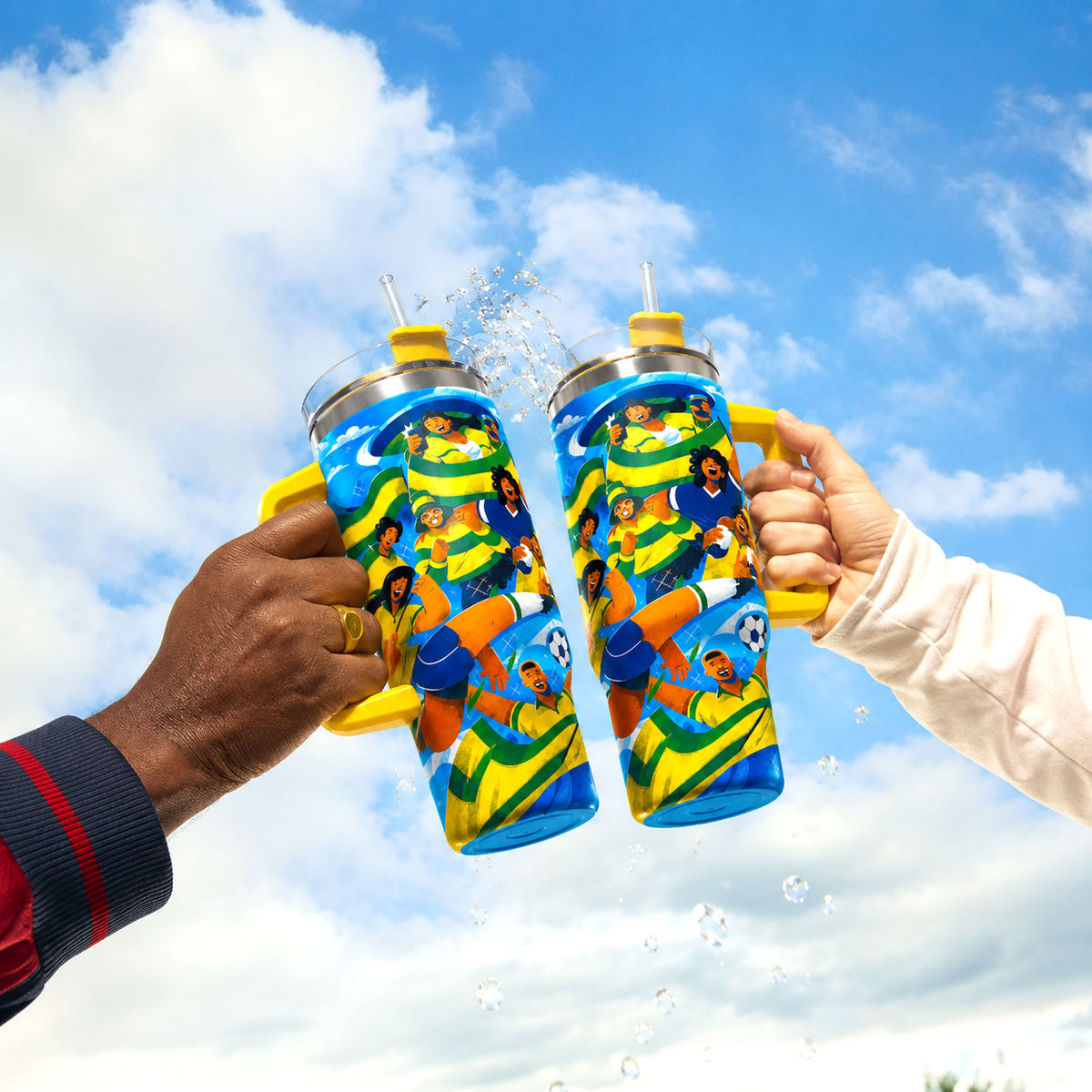 Vibrant Football Fan Art Travel Tumbler 40oz