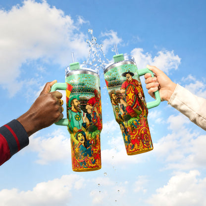 Spain Soccer Fan 40oz Tumbler with Handle