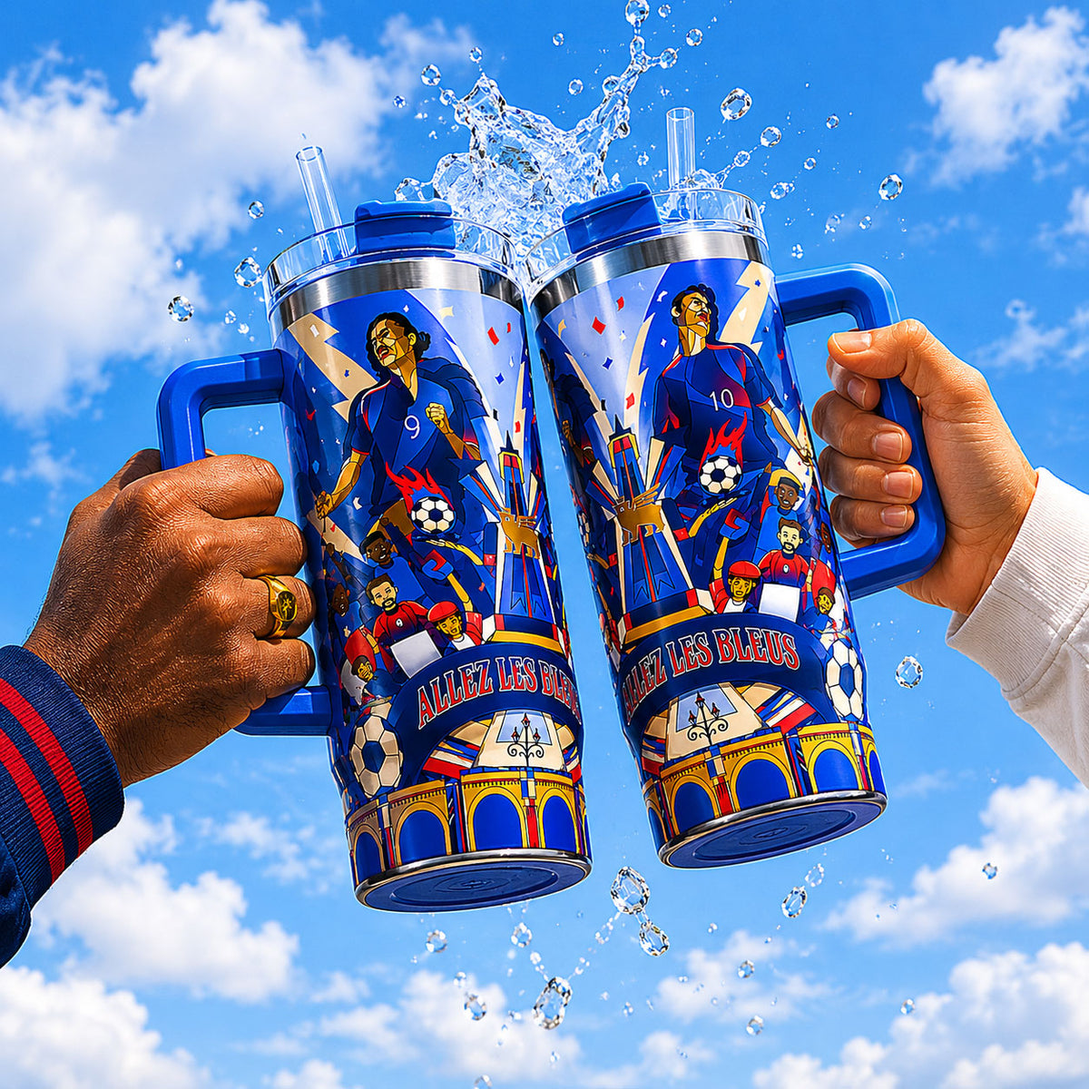 Allez Les Bleus Soccer Tumbler Mug 40oz