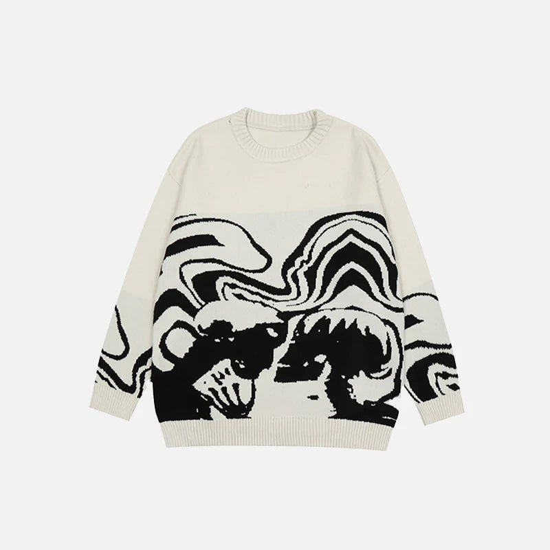 The Devil In The Love Sweater Bold Skull Print with Cozy Comfort