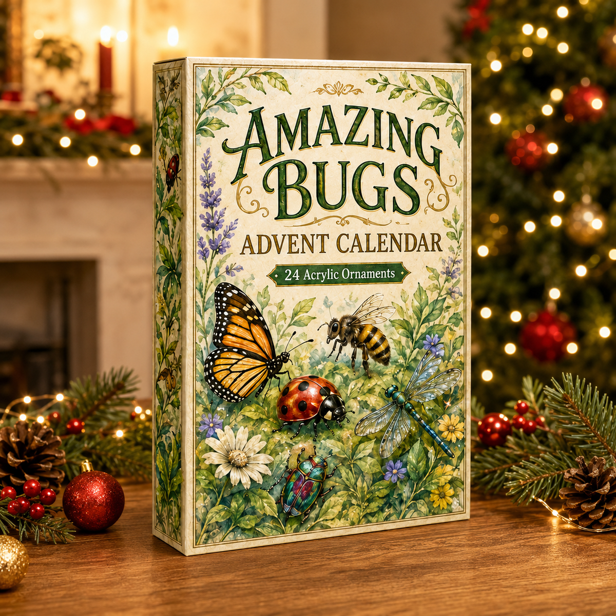 Amazing Bugs Advent Calendar 2026 - 24-Day Festive Countdown, Acrylic Charms Blind Box - Gift For Bug Lovers