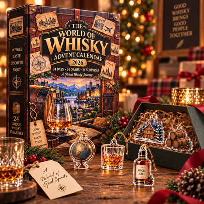 Global Whisky Advent Calendar 2026, 24 Days of International Drams & Treasures, Unique Christmas Countdown Gift, World Spirits Set