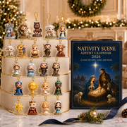 Nativity Scene Advent Calendar 2026, 2D Flat Acrylic Ornaments Box, Christmas Countdown, Nativity Lover Gift