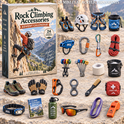 Rock Climbing Accessories Advent Calendar 2026 - 24-Day Festive Countdown, Acrylic Charms Blind Box - Gift For Climbing Lovers