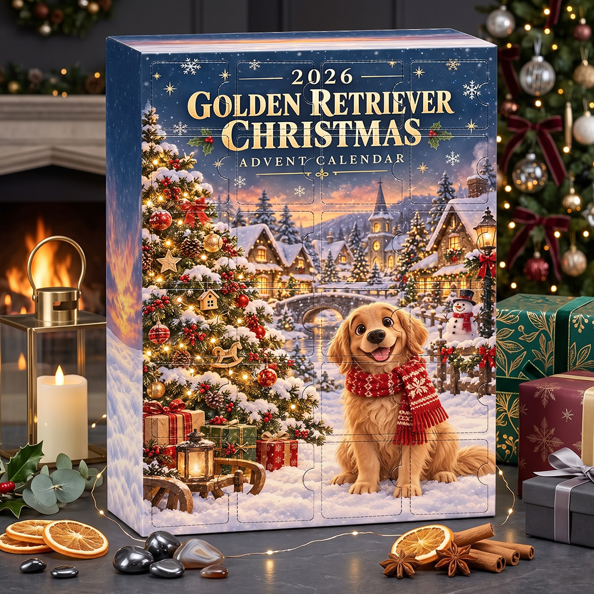 Christmas Golden Advent Calendar 2026 - 24 Day Spirits Countdown, Acrylic Charms Blind Box - Gift For Family