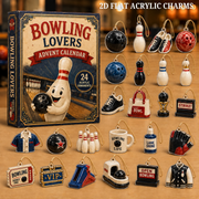 Bowling Mascot Advent Calendar 2026 - 24-Day Festive Countdown, Acrylic Charms Blind Box - Gift For Bowling Lovers