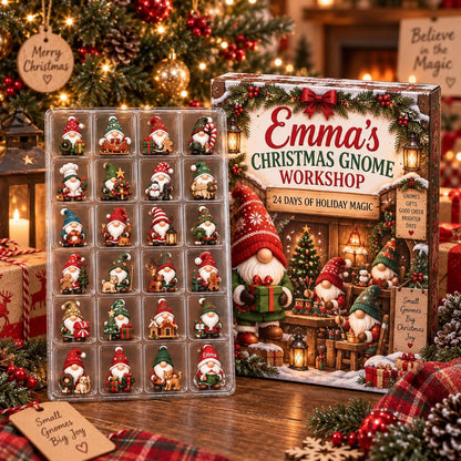 Personalized Christmas Gnome Advent Calendar 2026, 24 Day Holiday Countdown, Custom Name Blind Box Keepsake, Christmas Gift For Kids
