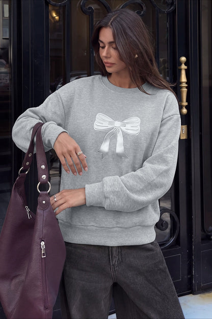 Bow Oversize Crewneck Sweatshirt