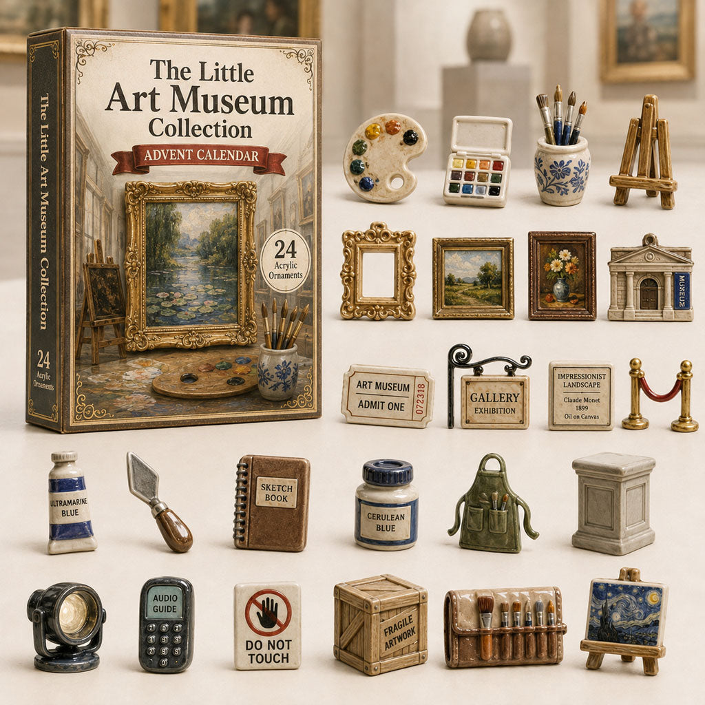 Art Museum Advent Calendar 2026 - 24-Day Festive Countdown, Acrylic Charms Blind Box - Gift For Art Lovers